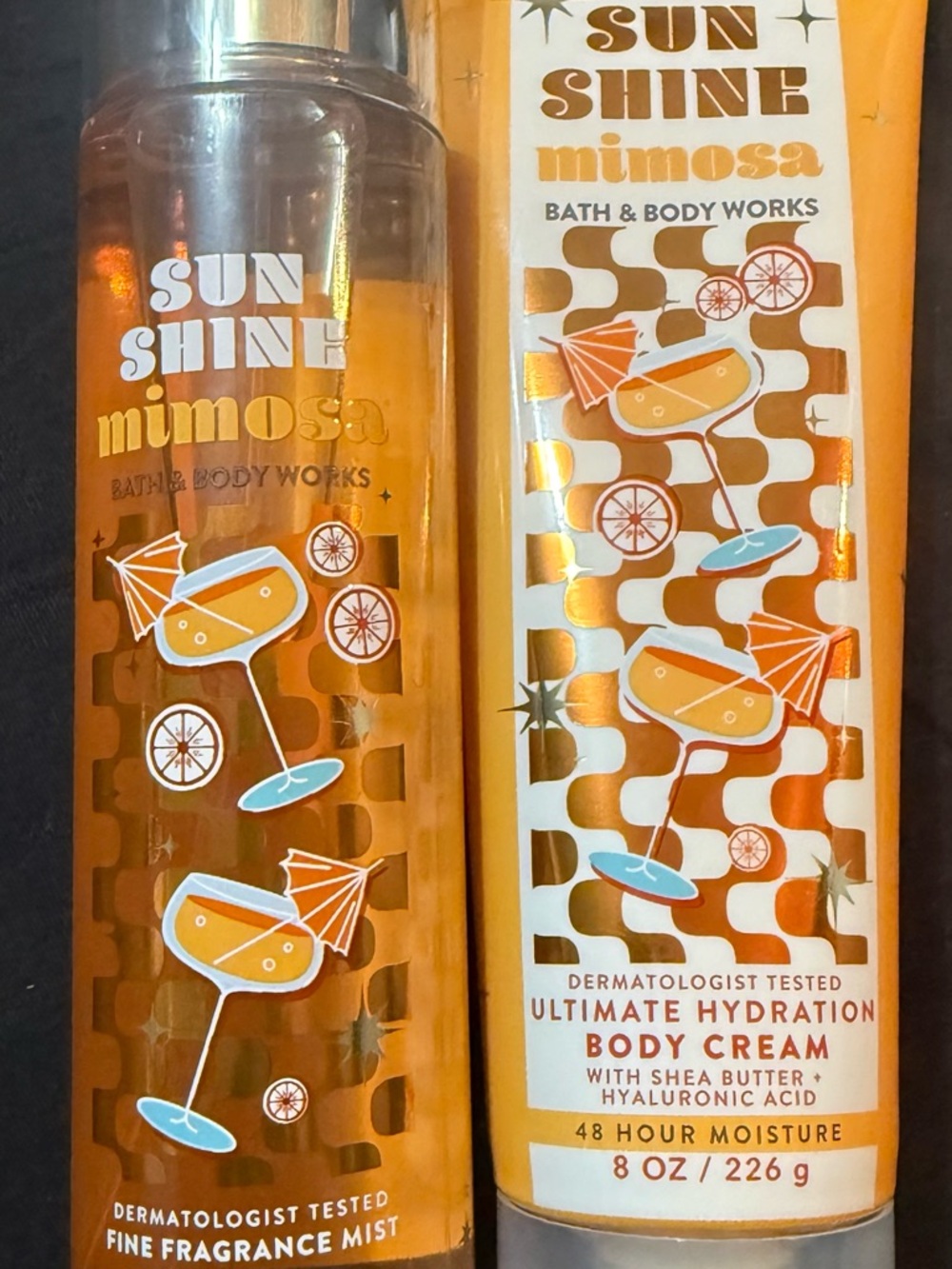 Bath & Body Works Sun Shine Mimosa Fine Fragrance Mist & Body Cream - Orange